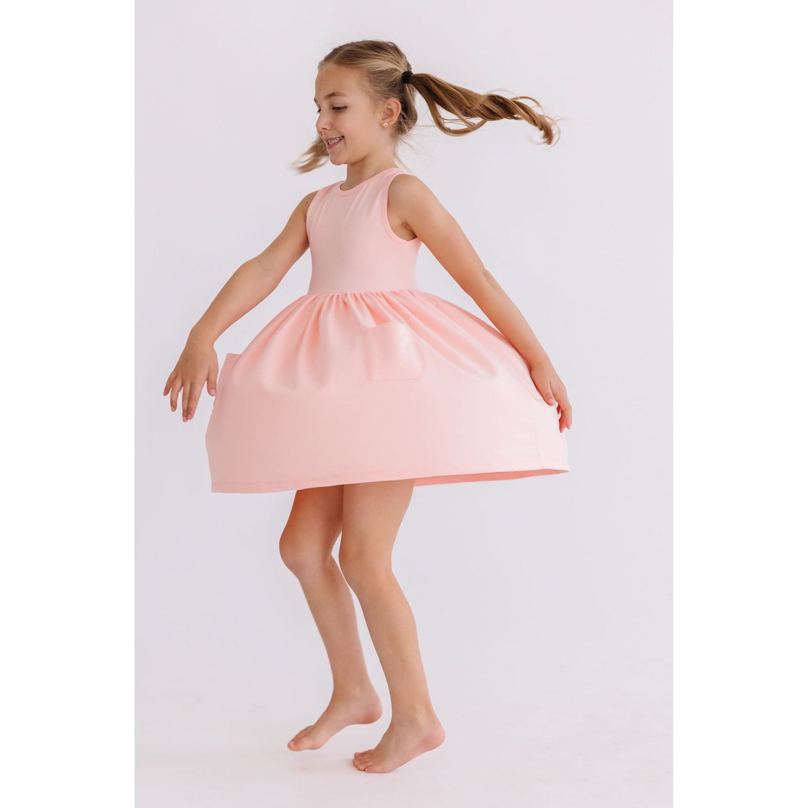 Peach Tank Pocket Twirl Dress