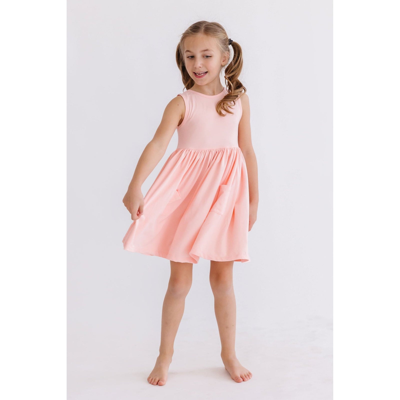 Peach Tank Pocket Twirl Dress