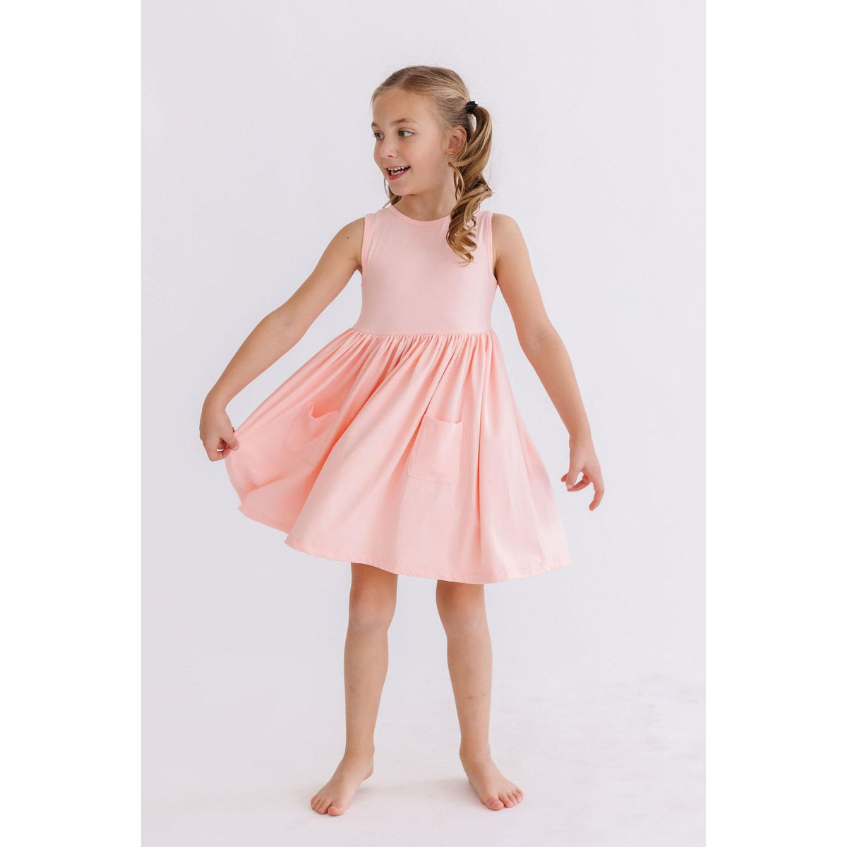 Peach Tank Pocket Twirl Dress
