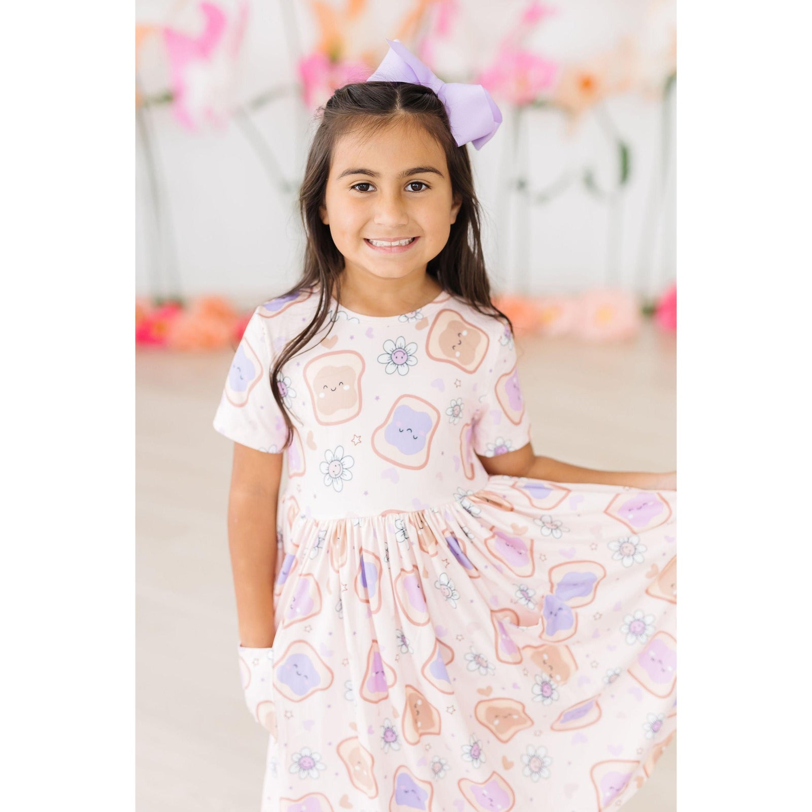 Peanut Butter Jelly Time S/S Pocket Twirl Dress