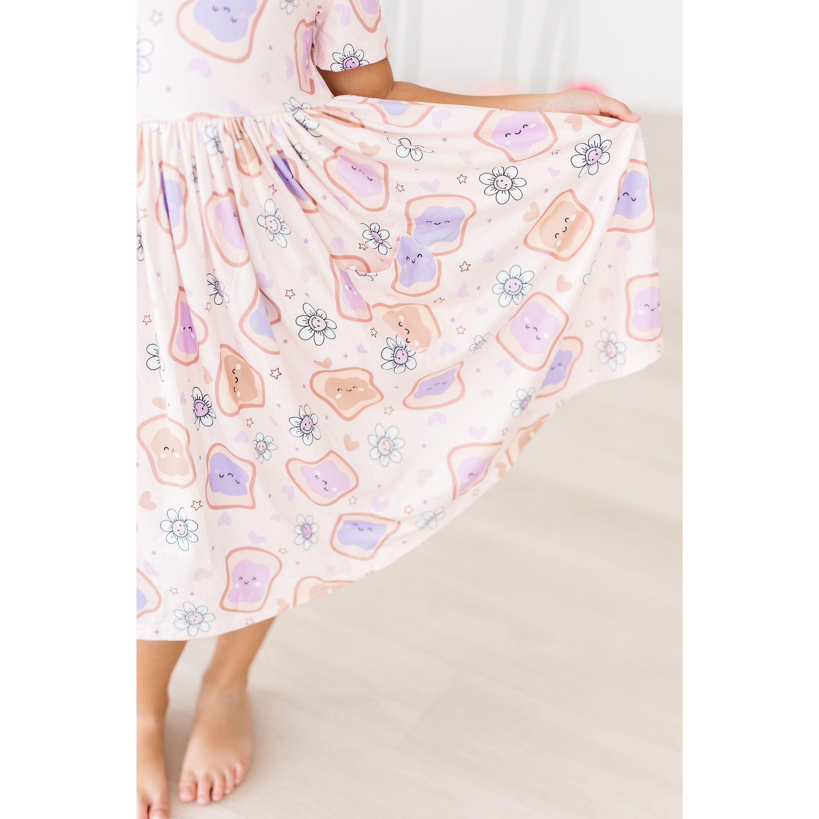 Peanut Butter Jelly Time S/S Pocket Twirl Dress