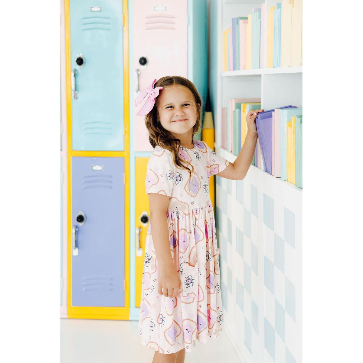 Peanut Butter Jelly Time S/S Pocket Twirl Dress