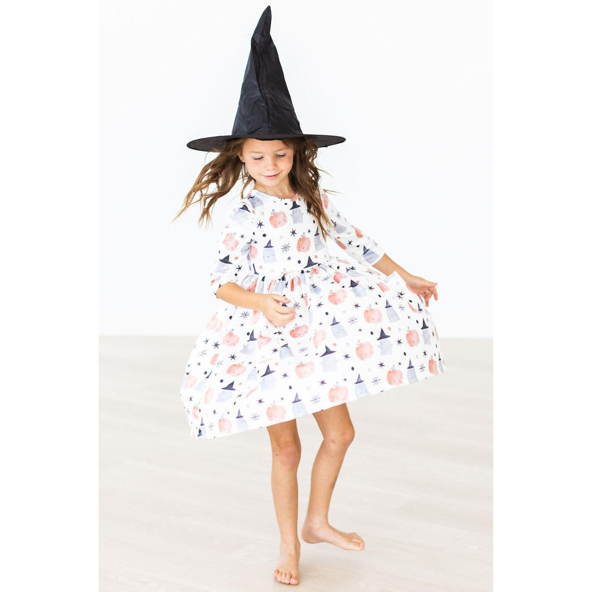 Peek-a-Boo 3/4 Sleeve Pocket Twirl Dress