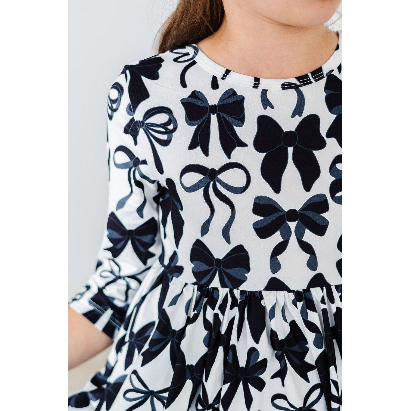 Perfectly Tied 3/4 Sleeve Pocket Twirl Dress