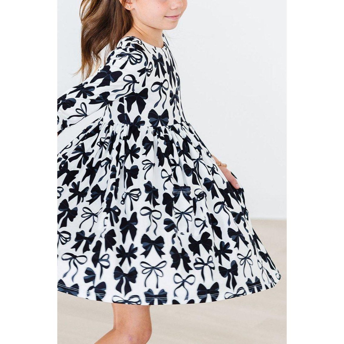 Perfectly Tied 3/4 Sleeve Pocket Twirl Dress