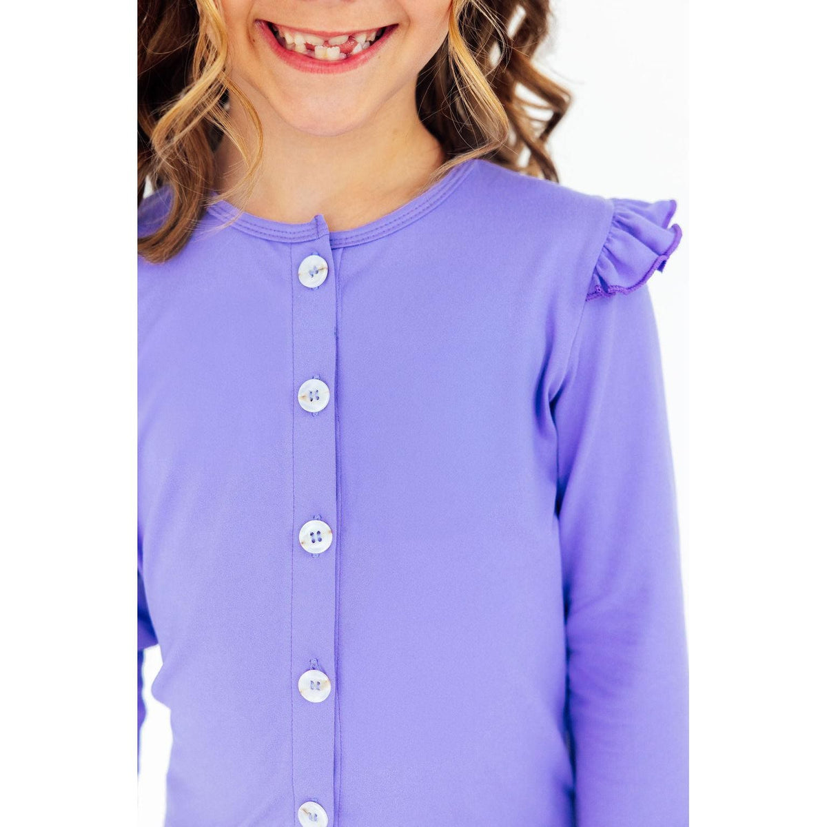 Periwinkle Ruffle Cardigan