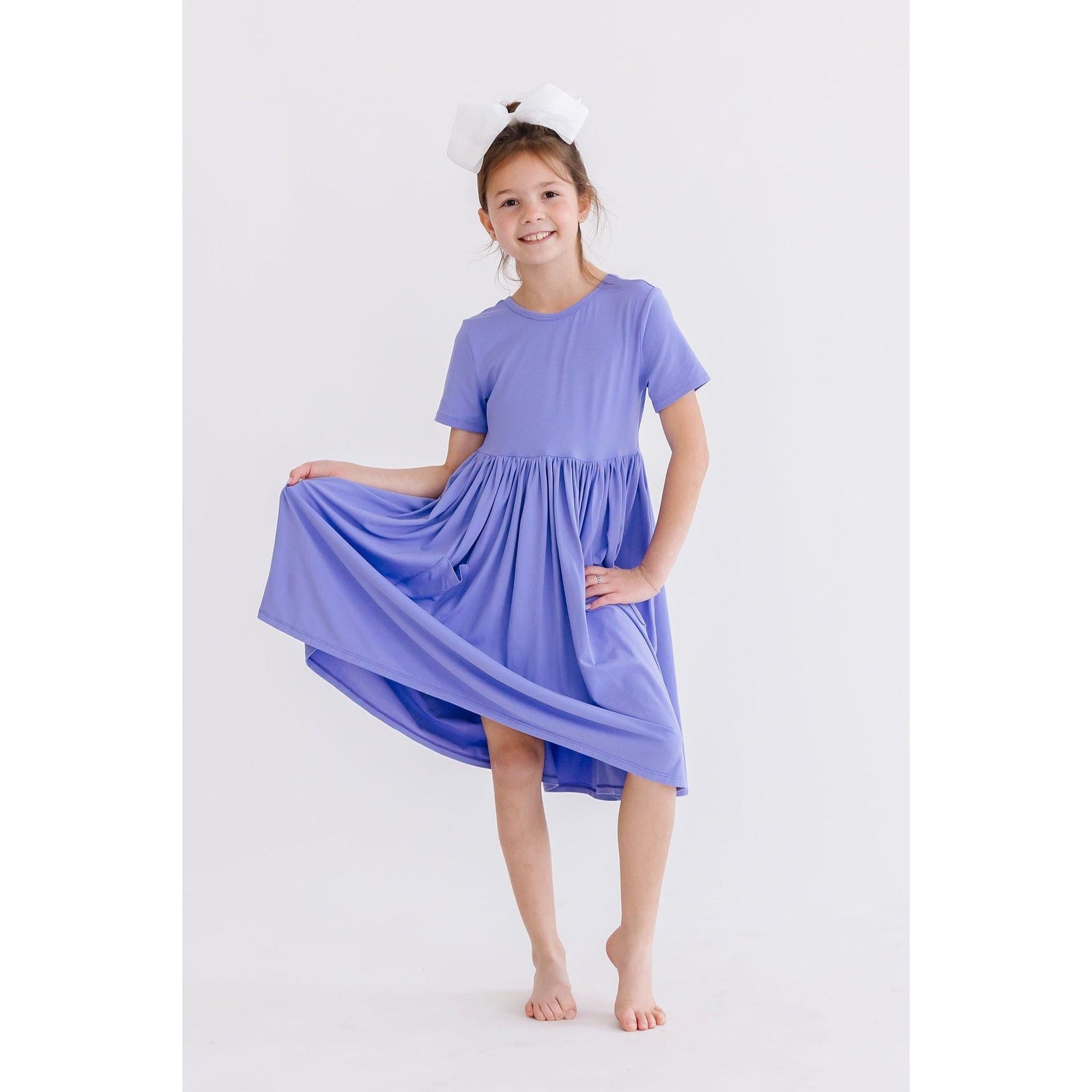 Periwinkle S/S Pocket Twirl Dress