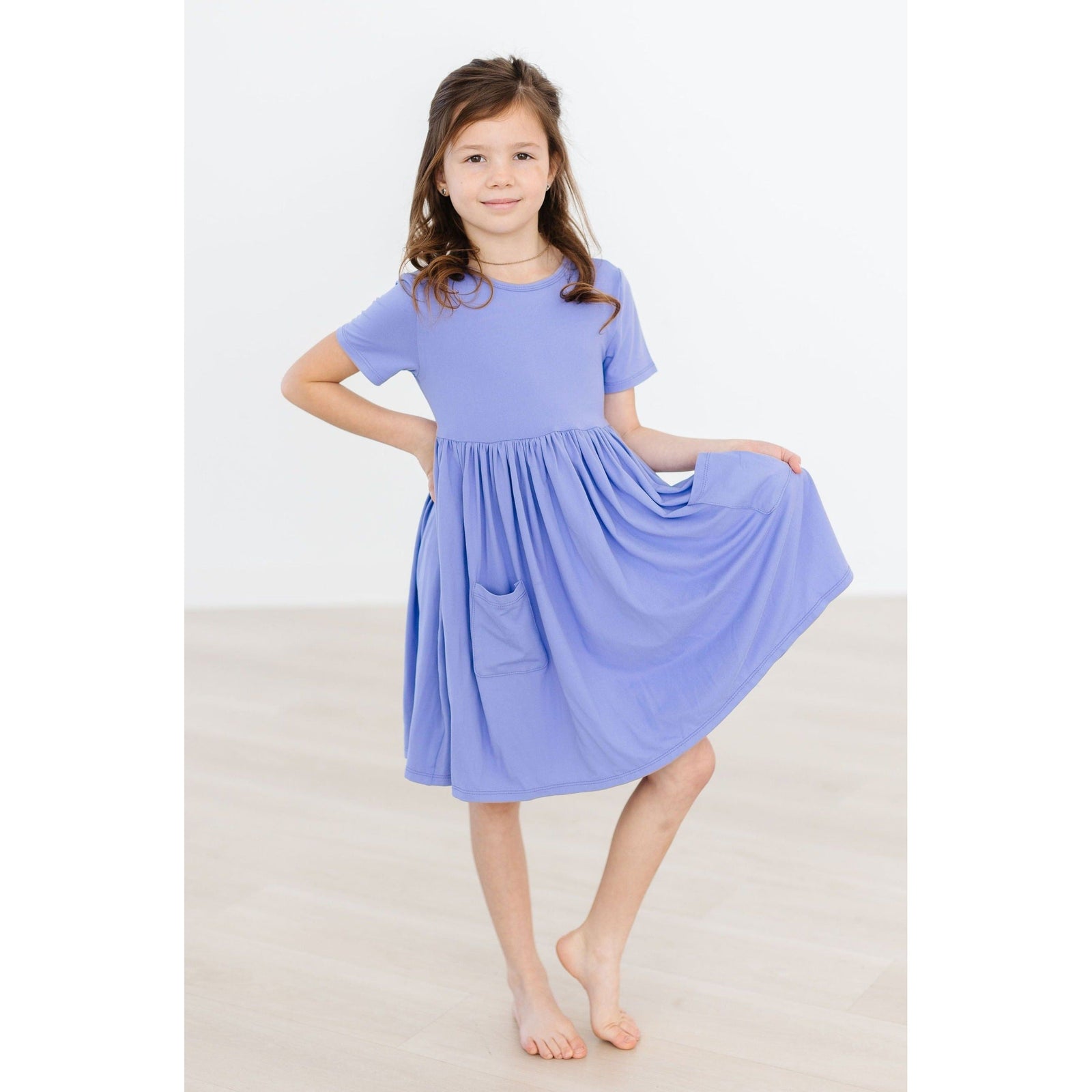 Periwinkle S/S Pocket Twirl Dress