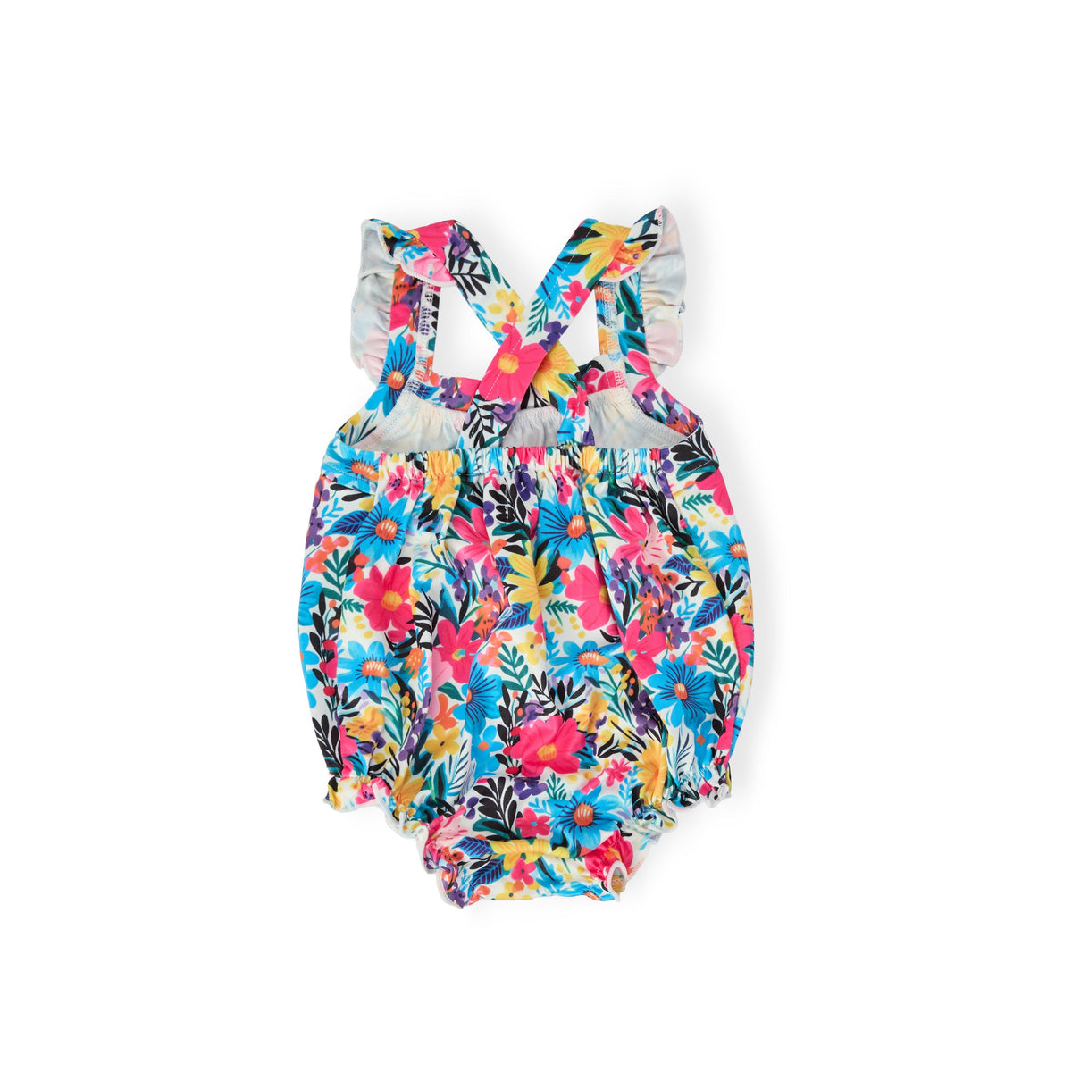 Petal Paradise Ruffle Cross Back Romper