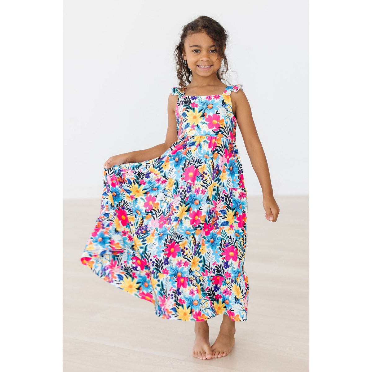 Petal Paradise Ruffle Maxi Dress