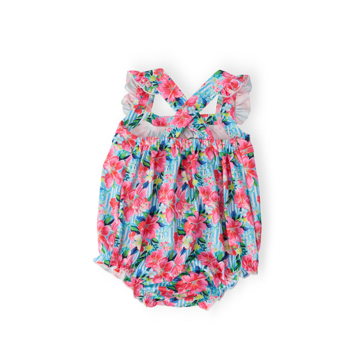 Petals in Paradise Ruffle Cross Back Romper
