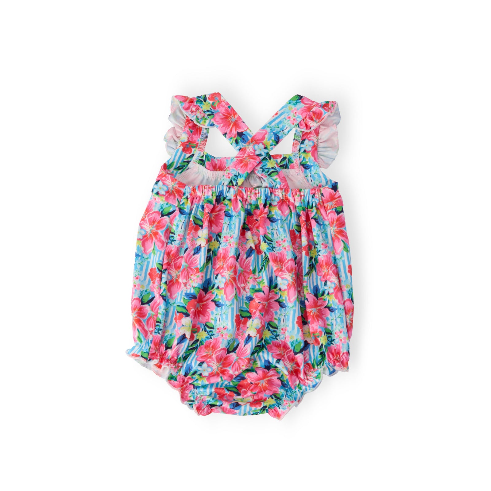 Petals in Paradise Ruffle Cross Back Romper
