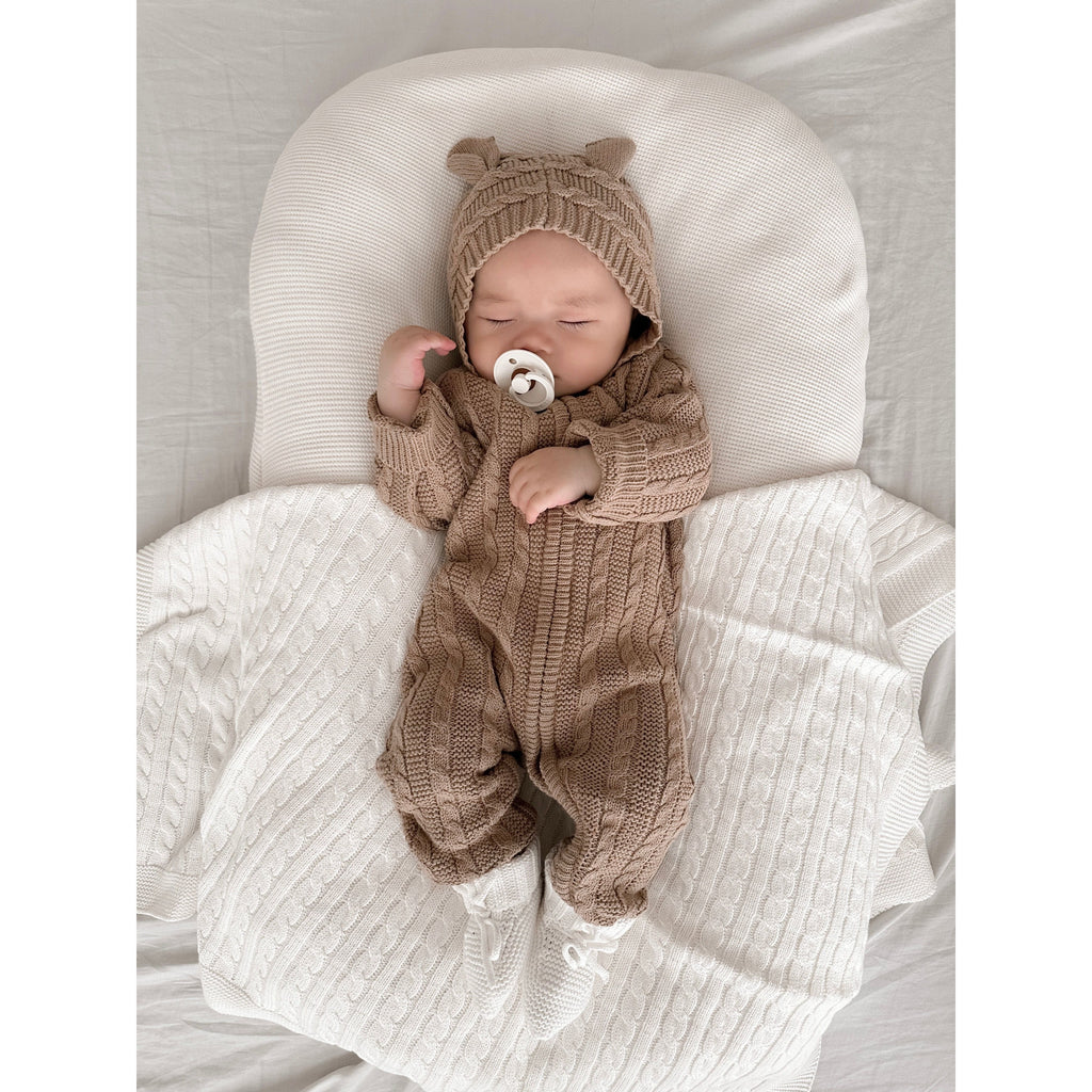 Luna + Luca Baby Bear Jumpsuit - Acorn