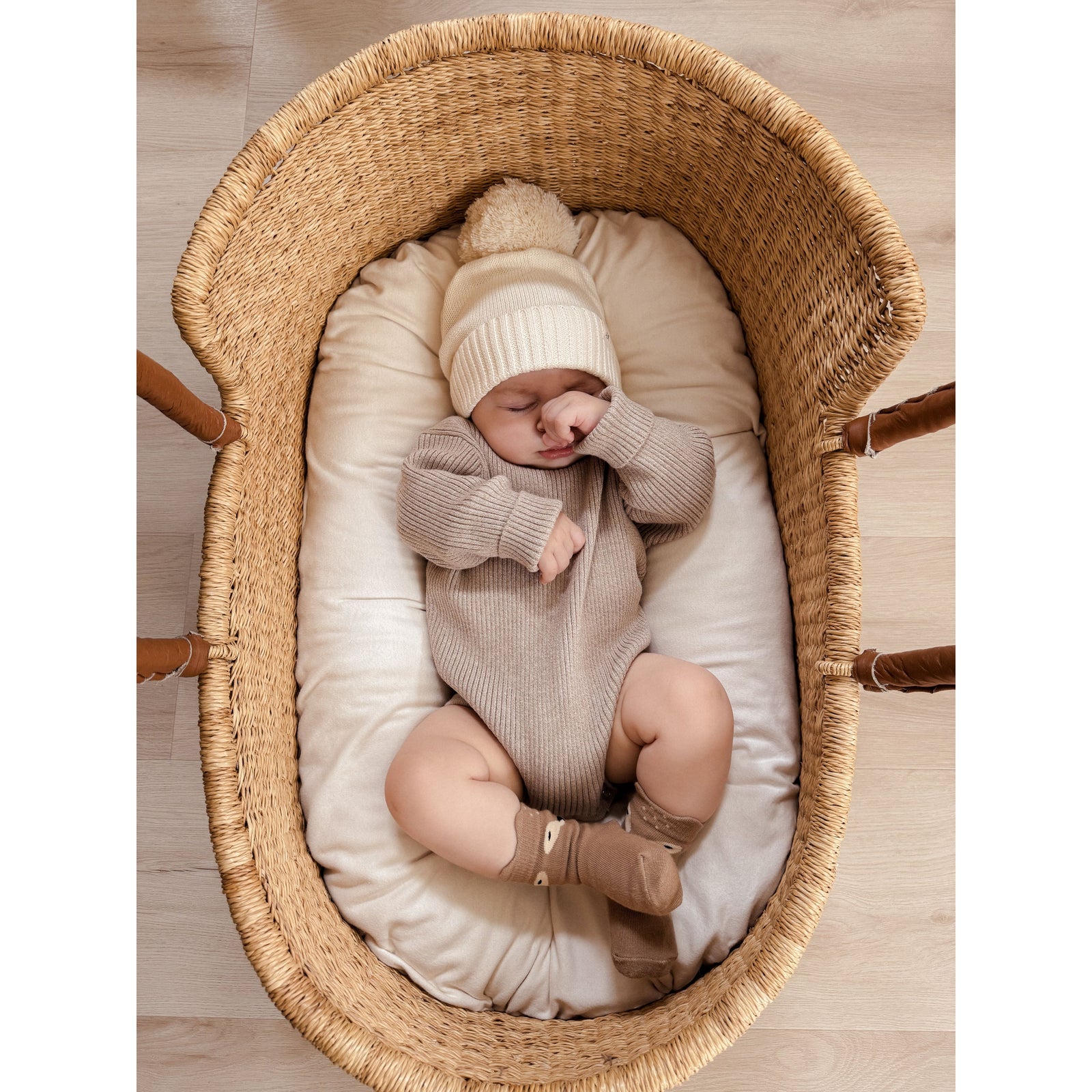 Baby Rib Bodysuit - Heather Beige