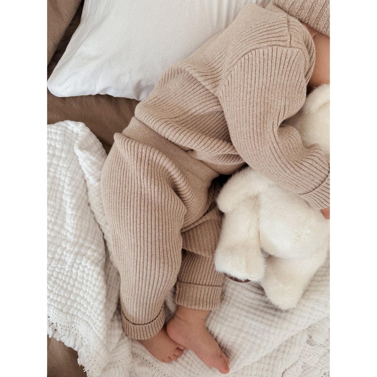 Baby Rib Leggings - Heather Beige