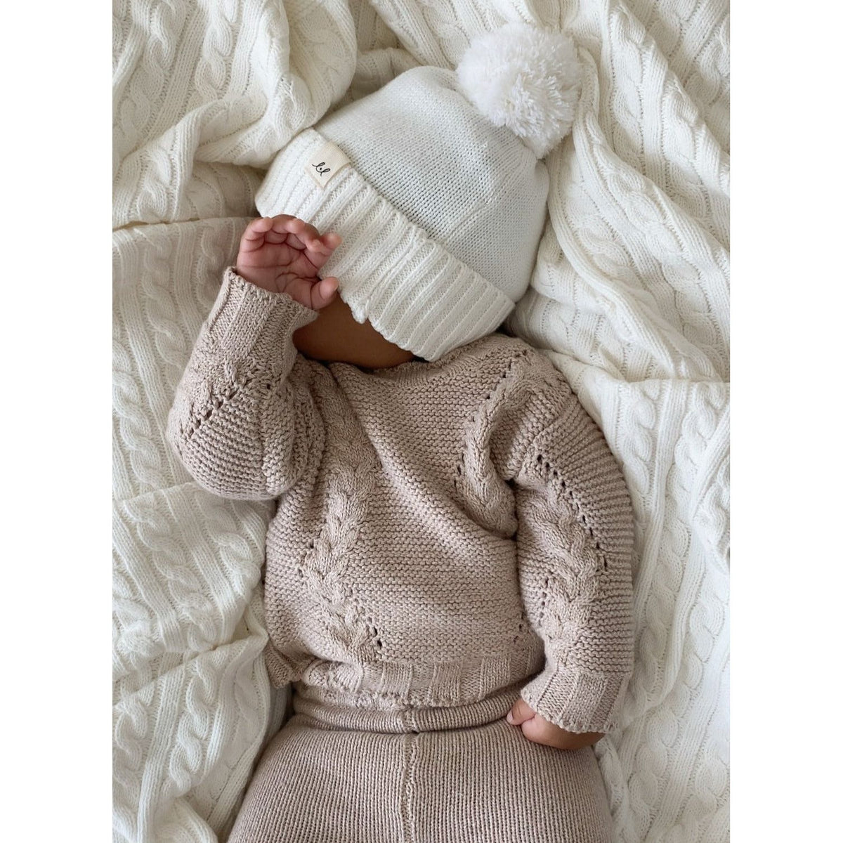 Luna + Luca Chunky Knit Sweater - Heather Beige