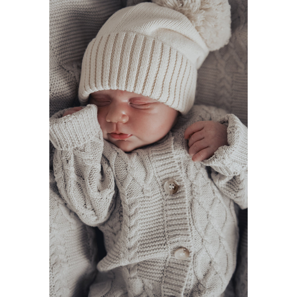 Luna + Luca Pom Beanie - Cream