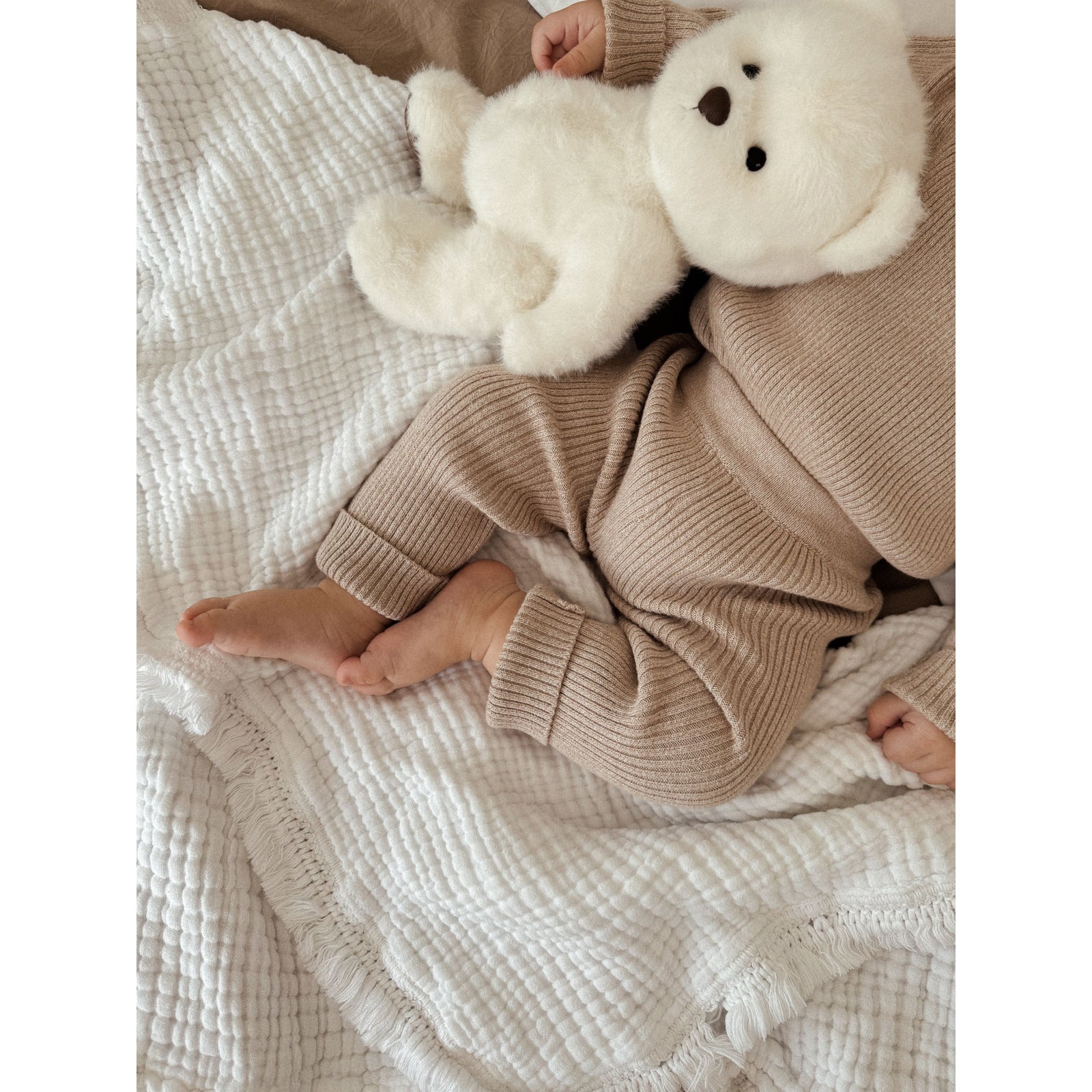 Baby Rib Leggings - Heather Beige