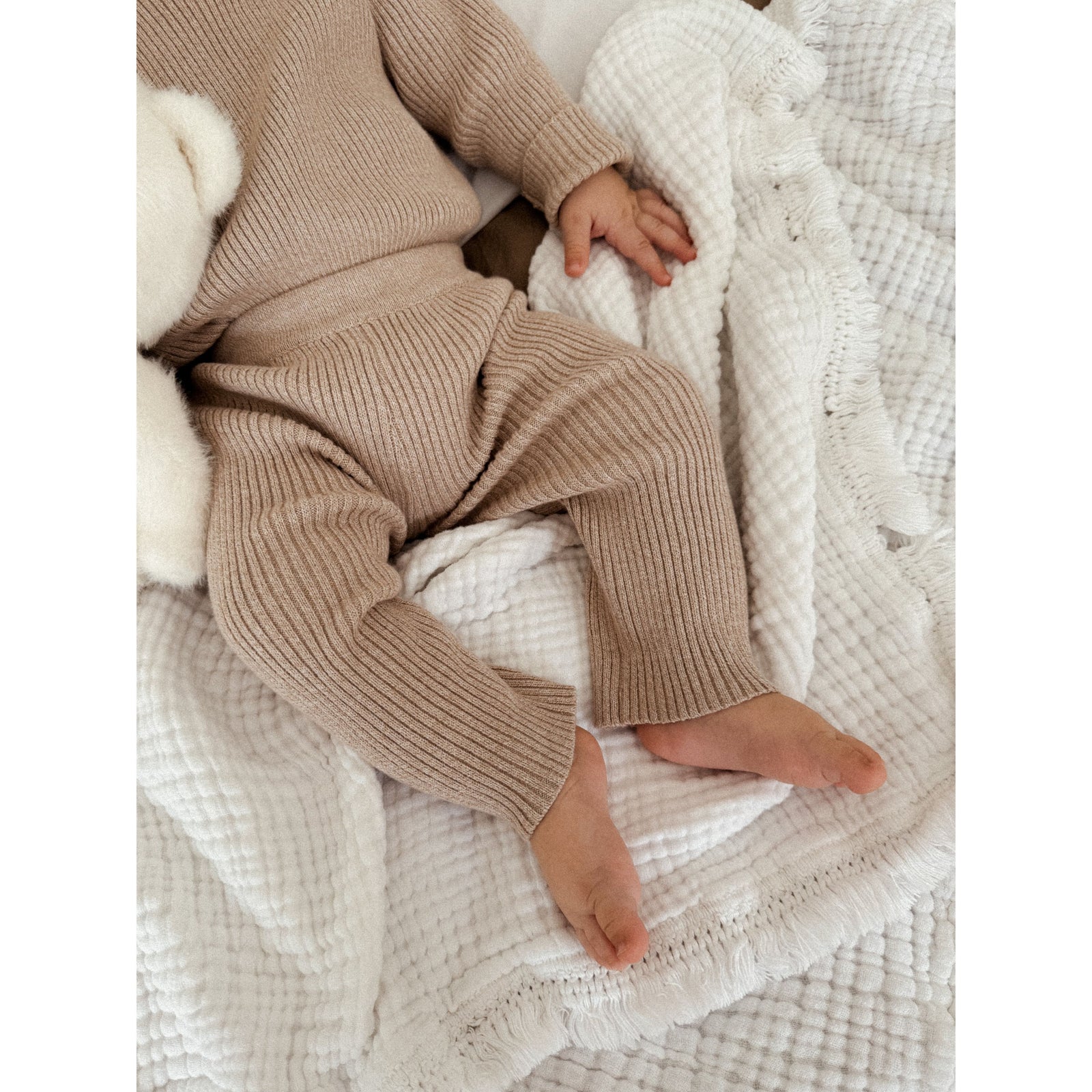 Baby Rib Leggings - Heather Beige