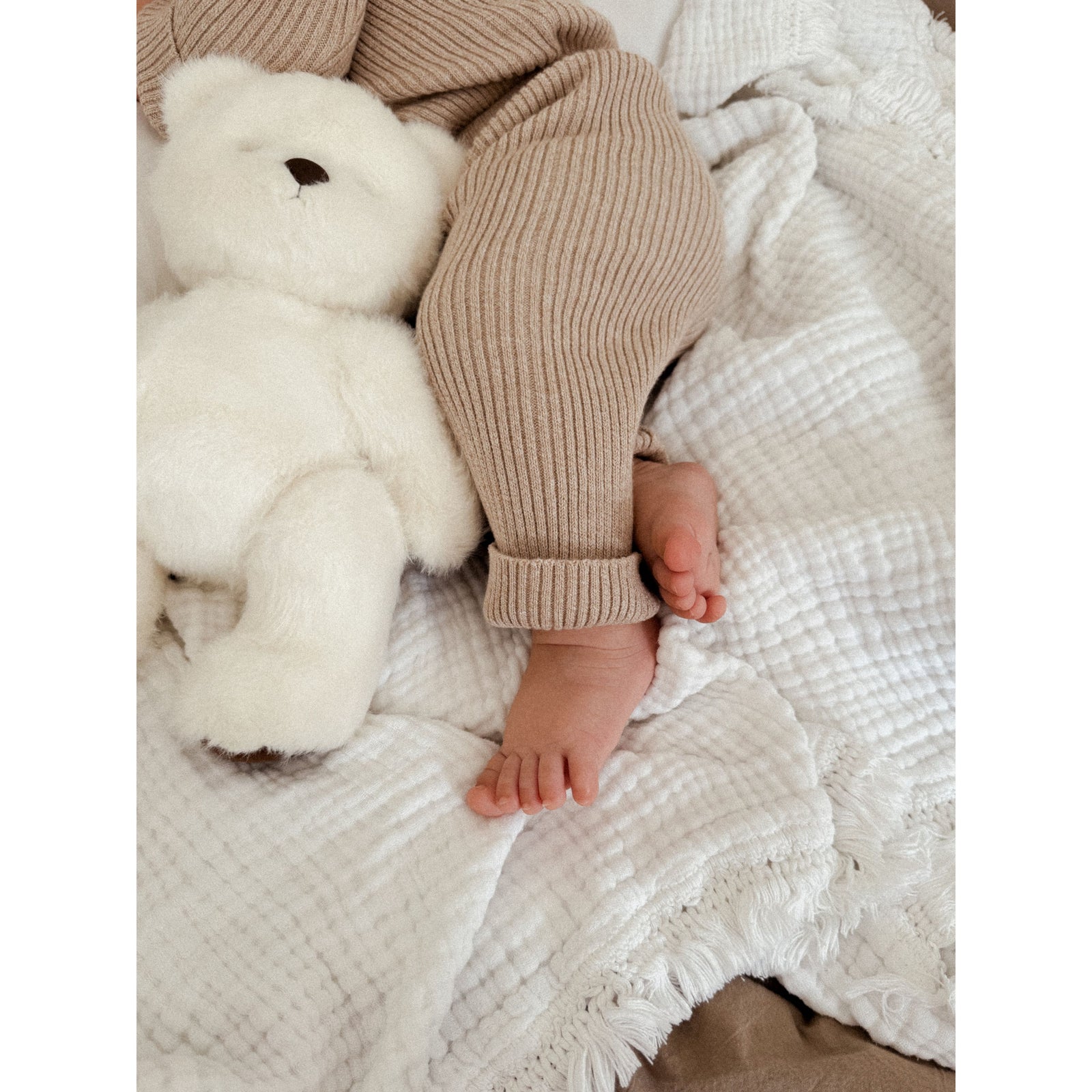 Baby Rib Leggings - Heather Beige