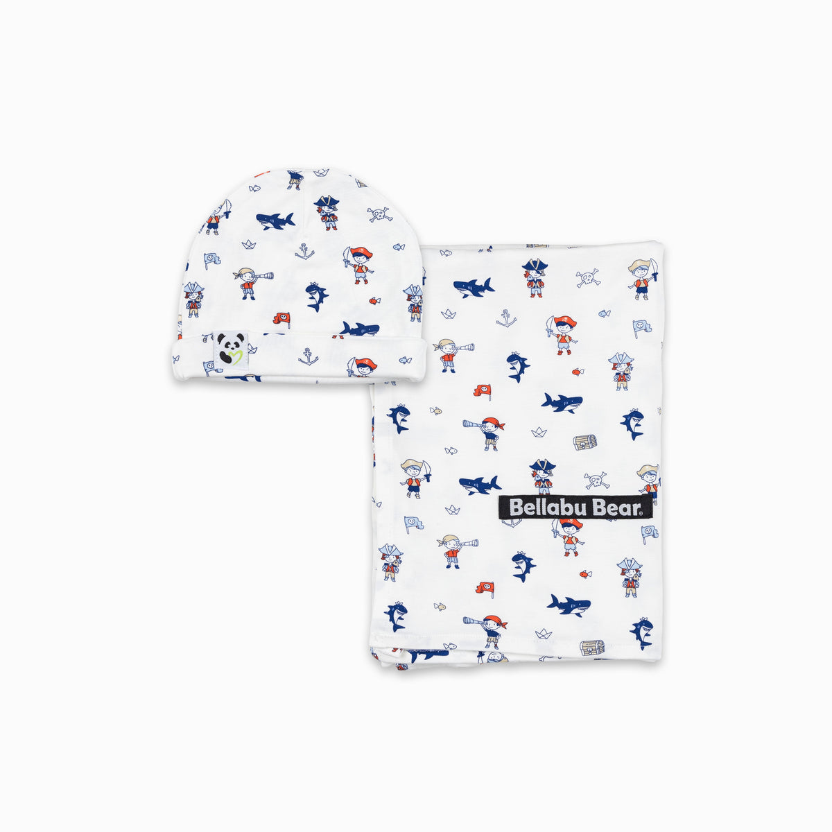 Pirate Bamboo Swaddle &amp; Beanie Set
