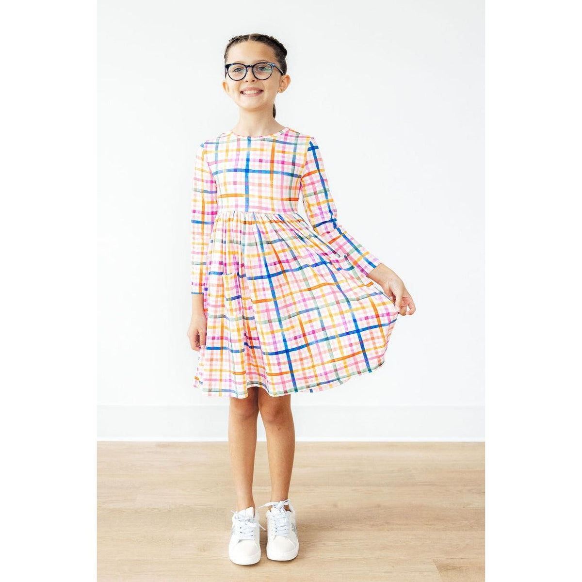 Plaid About You L/S Pocket Twirl Dress