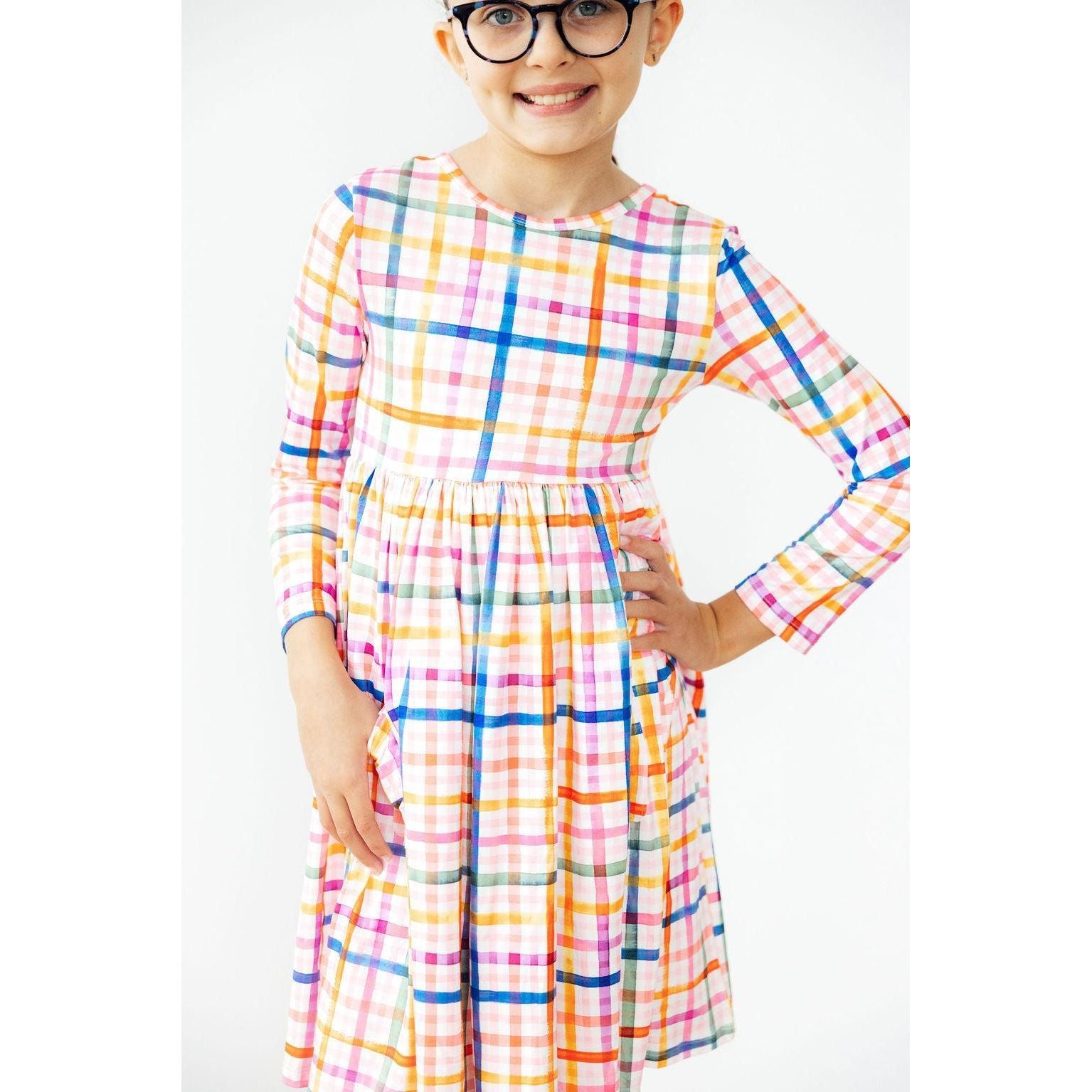 Plaid About You L/S Pocket Twirl Dress