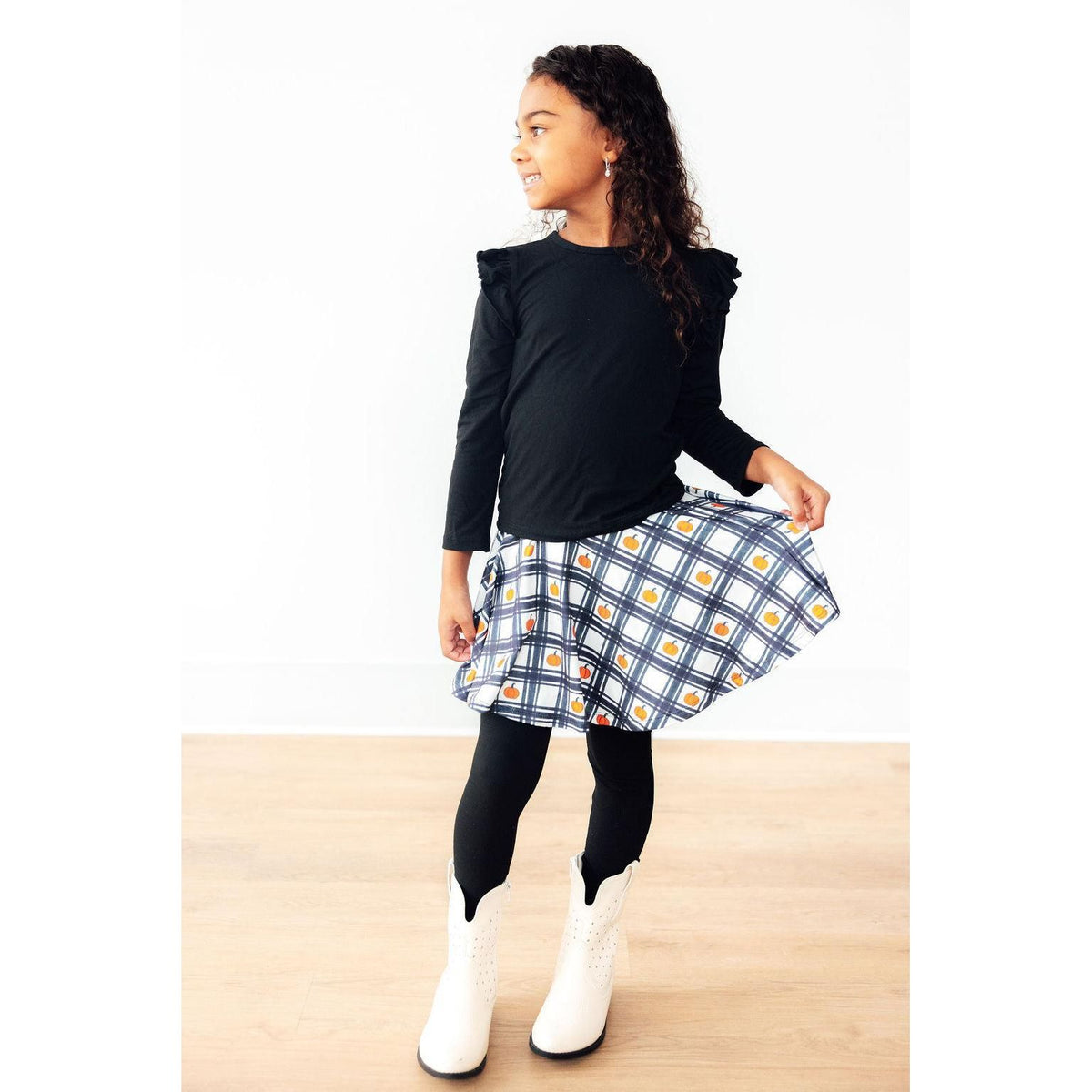 Plaid Pumpkins Twirl Skegging