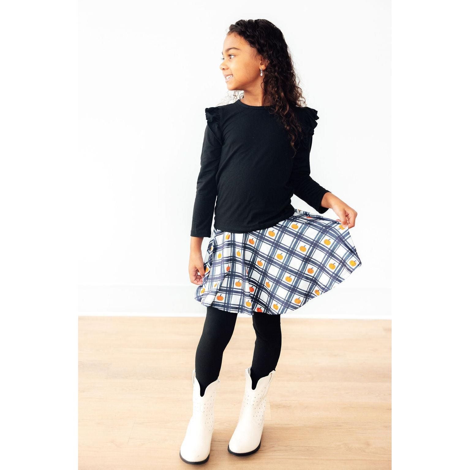 Plaid Pumpkins Twirl Skegging