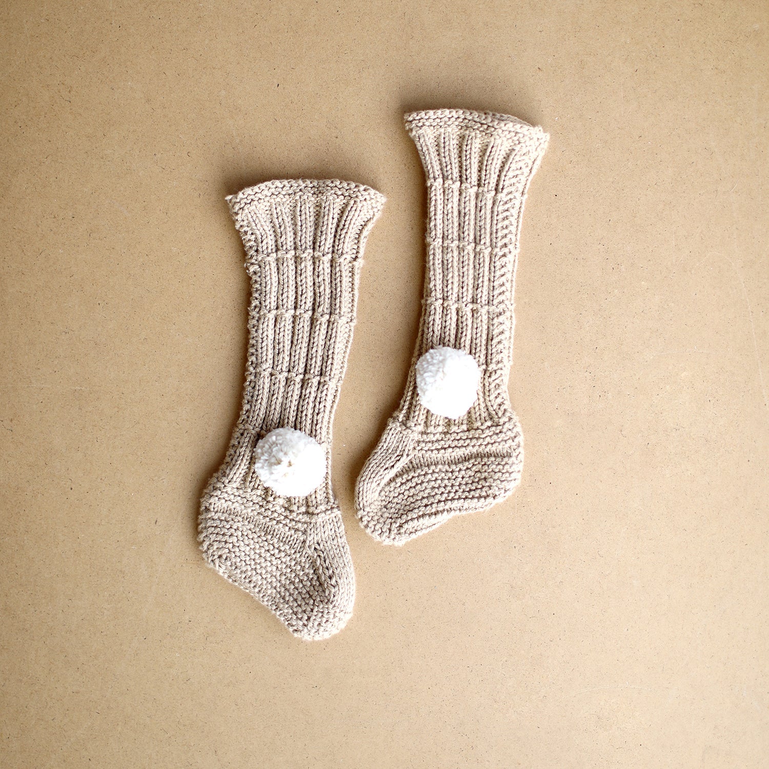 Pom-Pom Knit Bed Socks