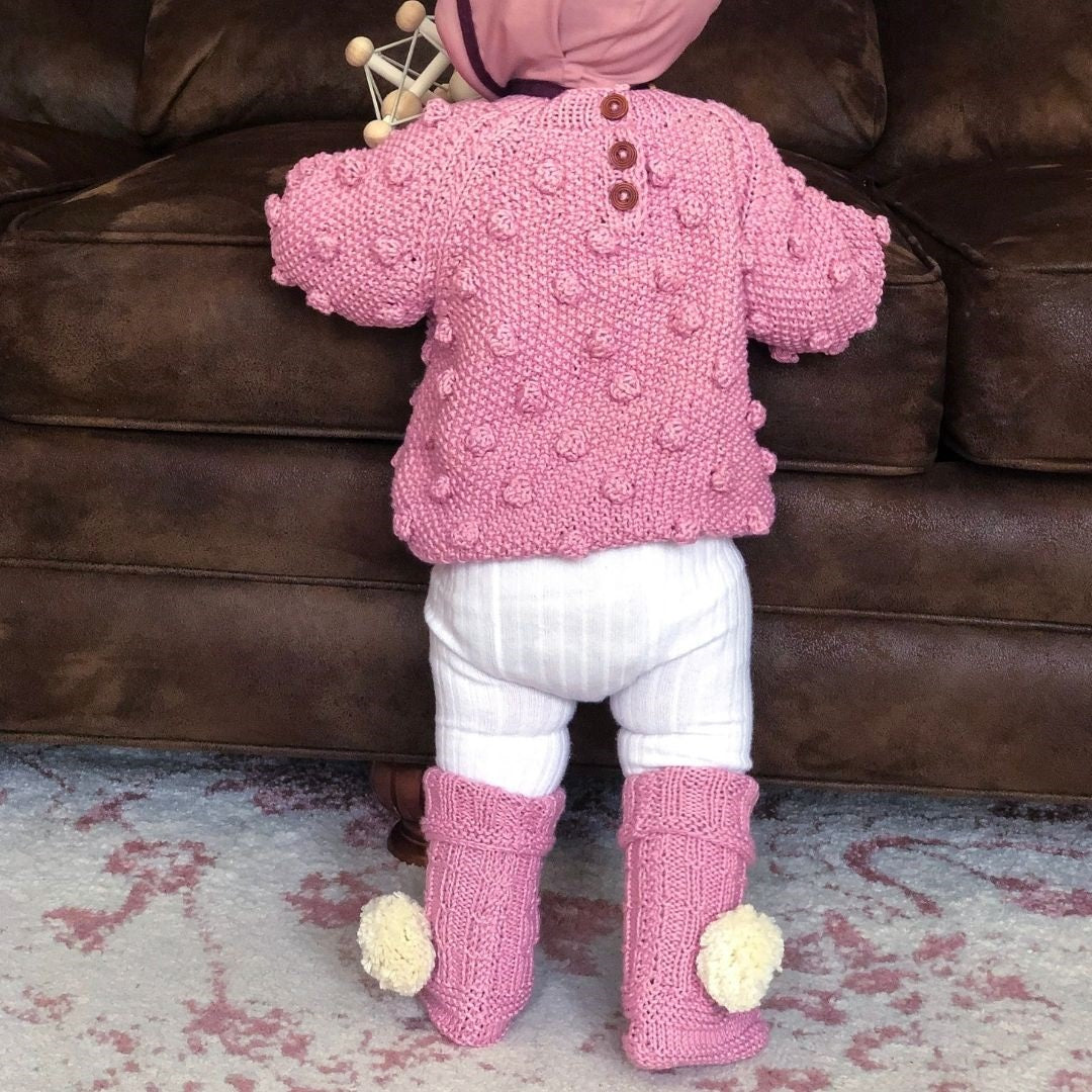 Pom-Pom Knit Bed Socks