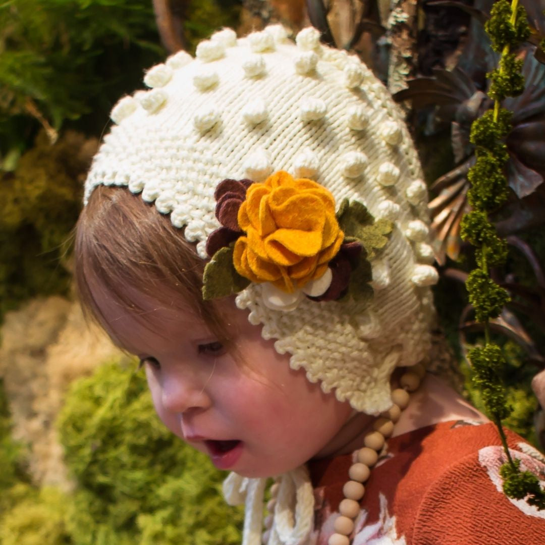 Popcorn Knit Bonnet