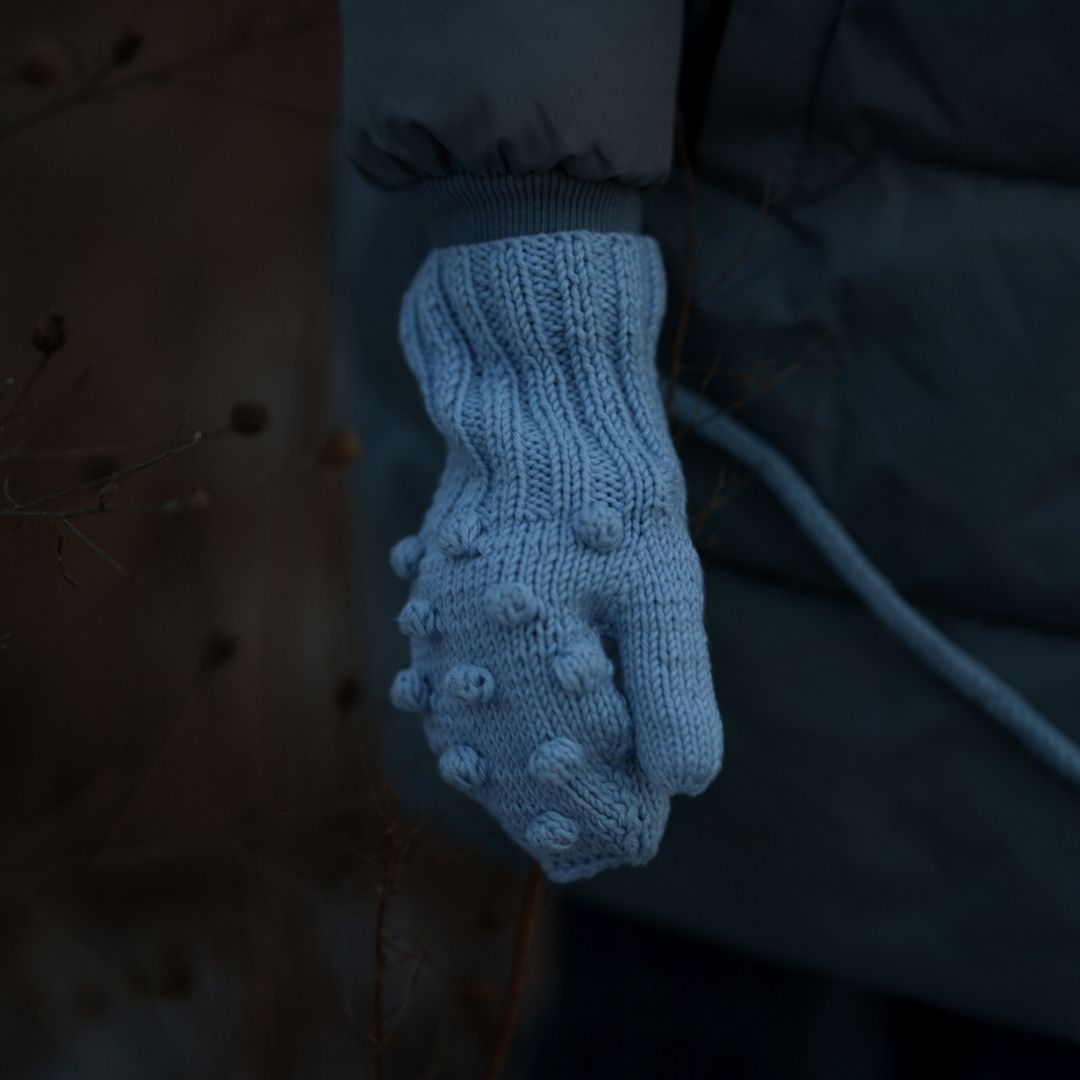 Popcorn Knit Mittens