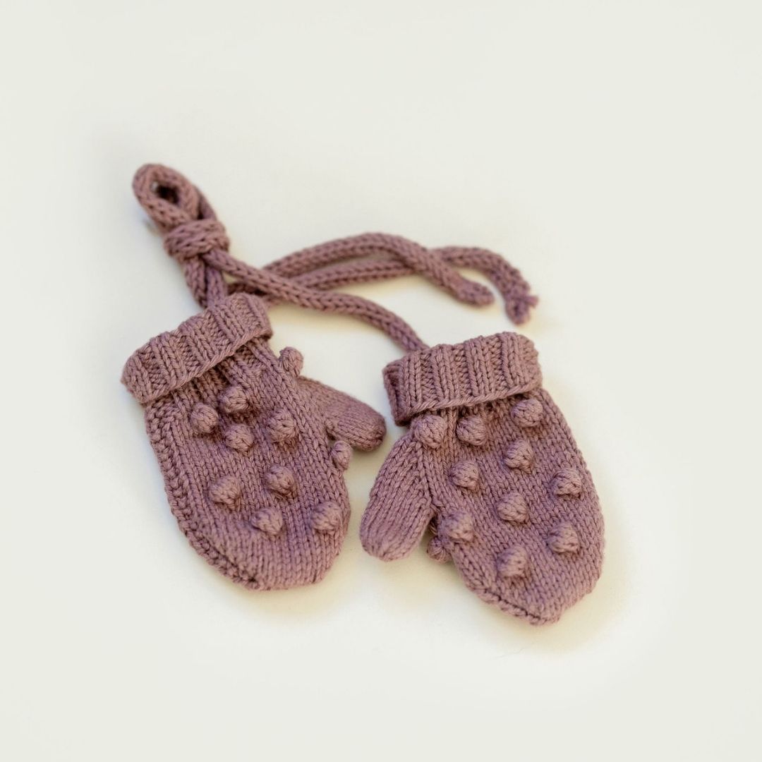 Popcorn Knit Mittens