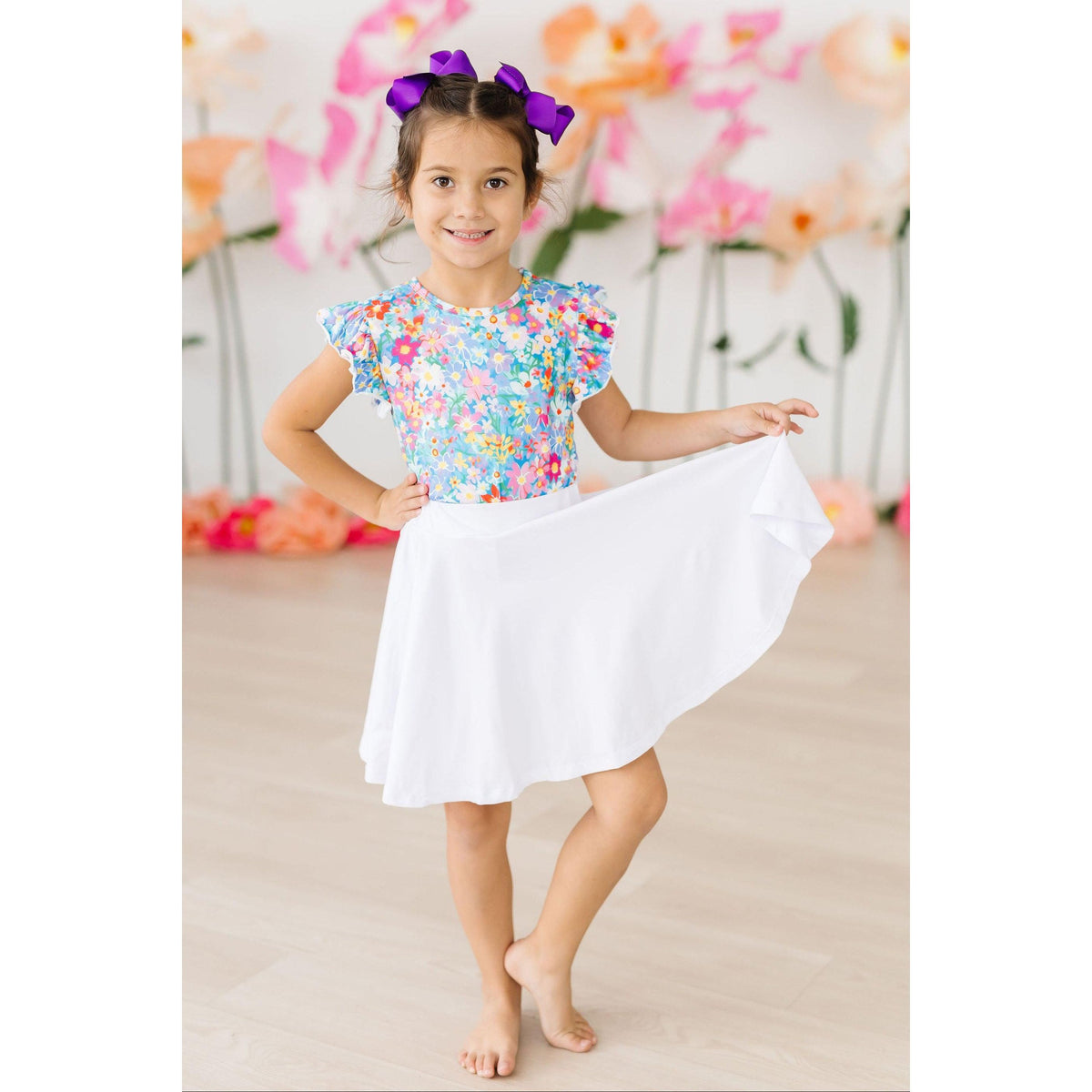 Preppy Floral S/S Ruffle Tee