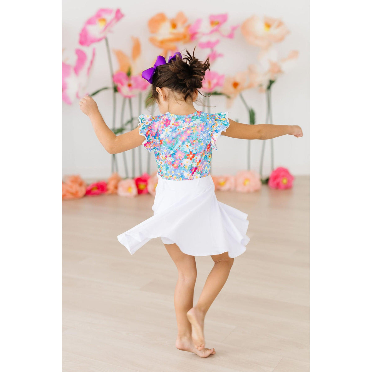 Preppy Floral S/S Ruffle Tee