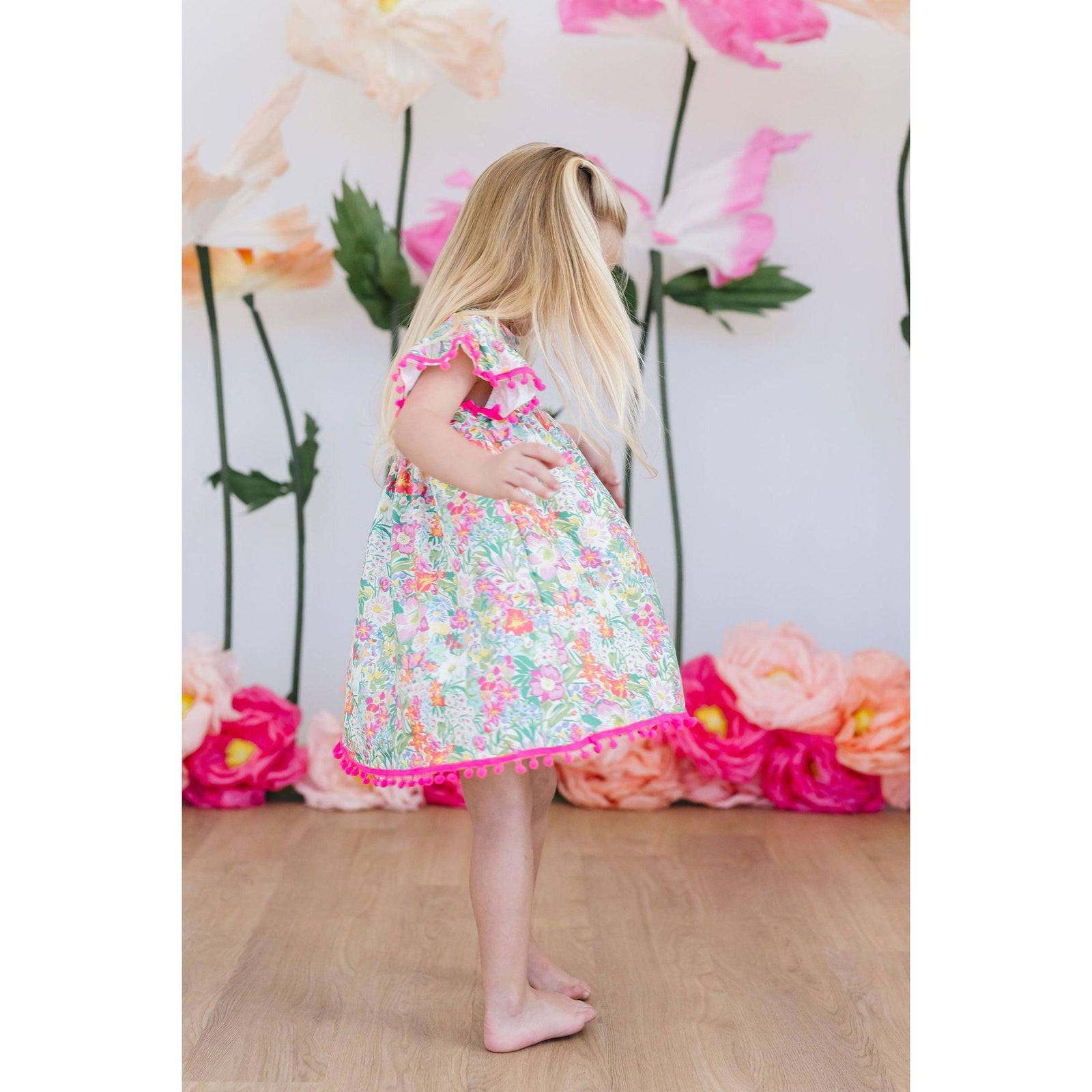 Preppy Petals Pom Pom Dress