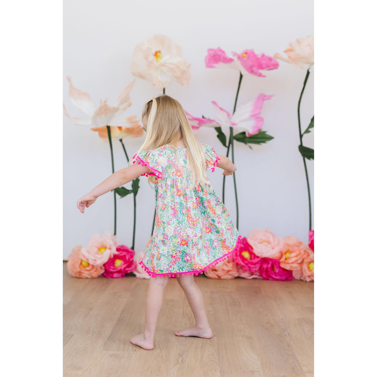 Preppy Petals Pom Pom Dress