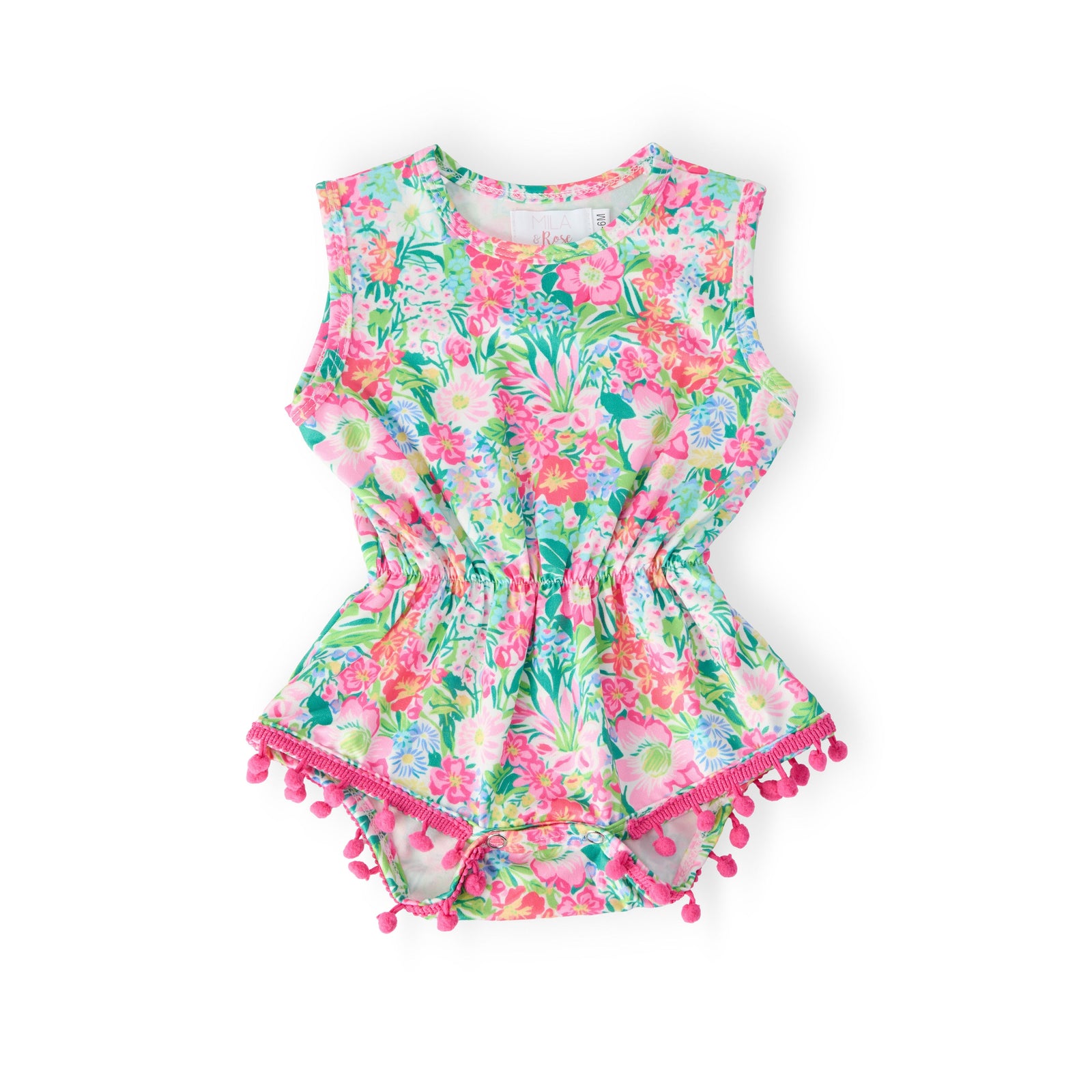 Preppy Petals Pom Pom Romper
