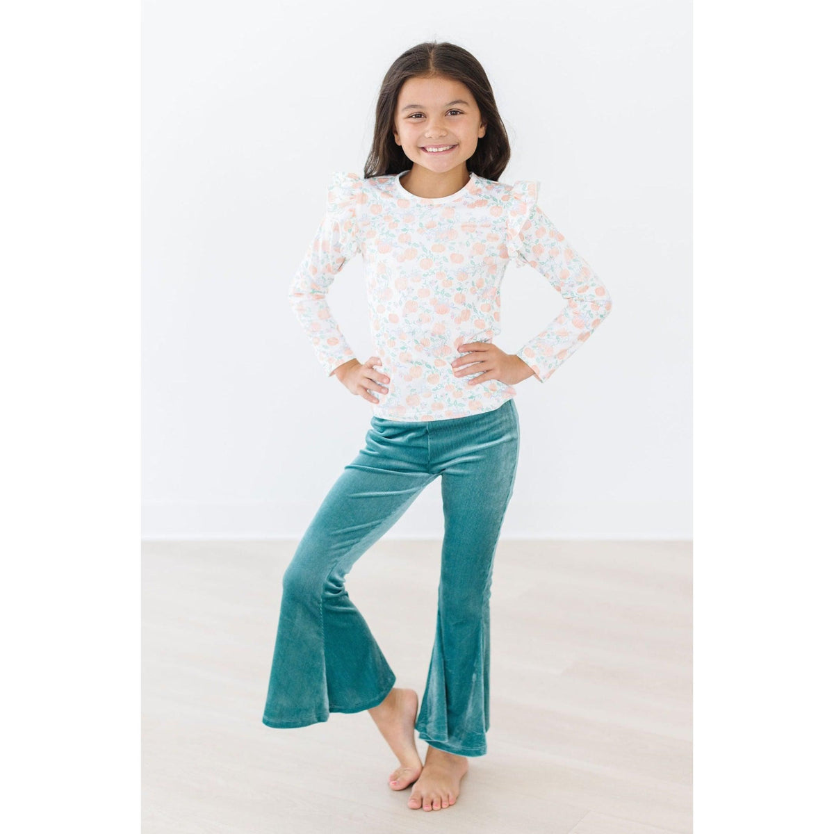 Pretty Pumpkins L/S Ruffle Tee