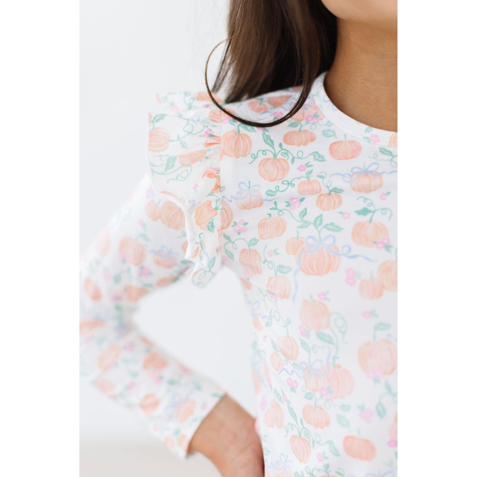 Pretty Pumpkins L/S Ruffle Tee