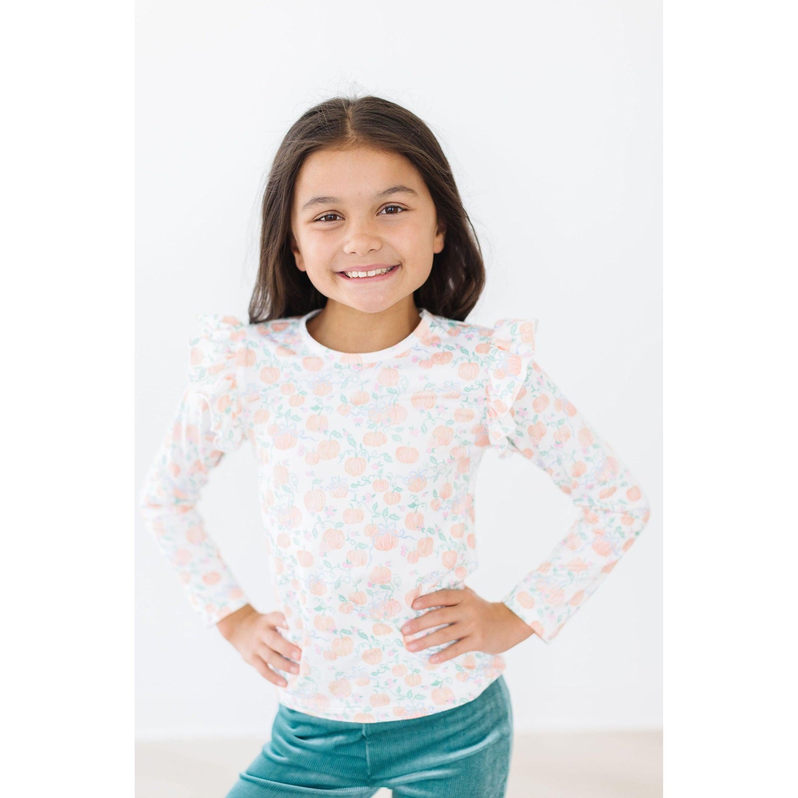 Pretty Pumpkins L/S Ruffle Tee