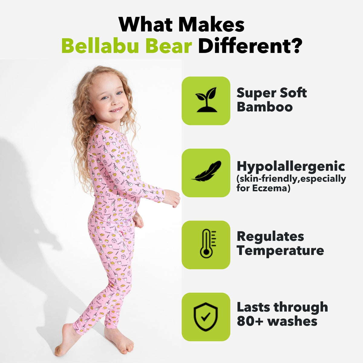 Milk & Cookies Pink Bamboo Kids Pajamas