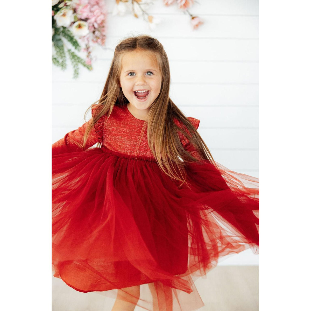 Pumpkin Spice Shimmer 3/4 Sleeve Tutu Dress