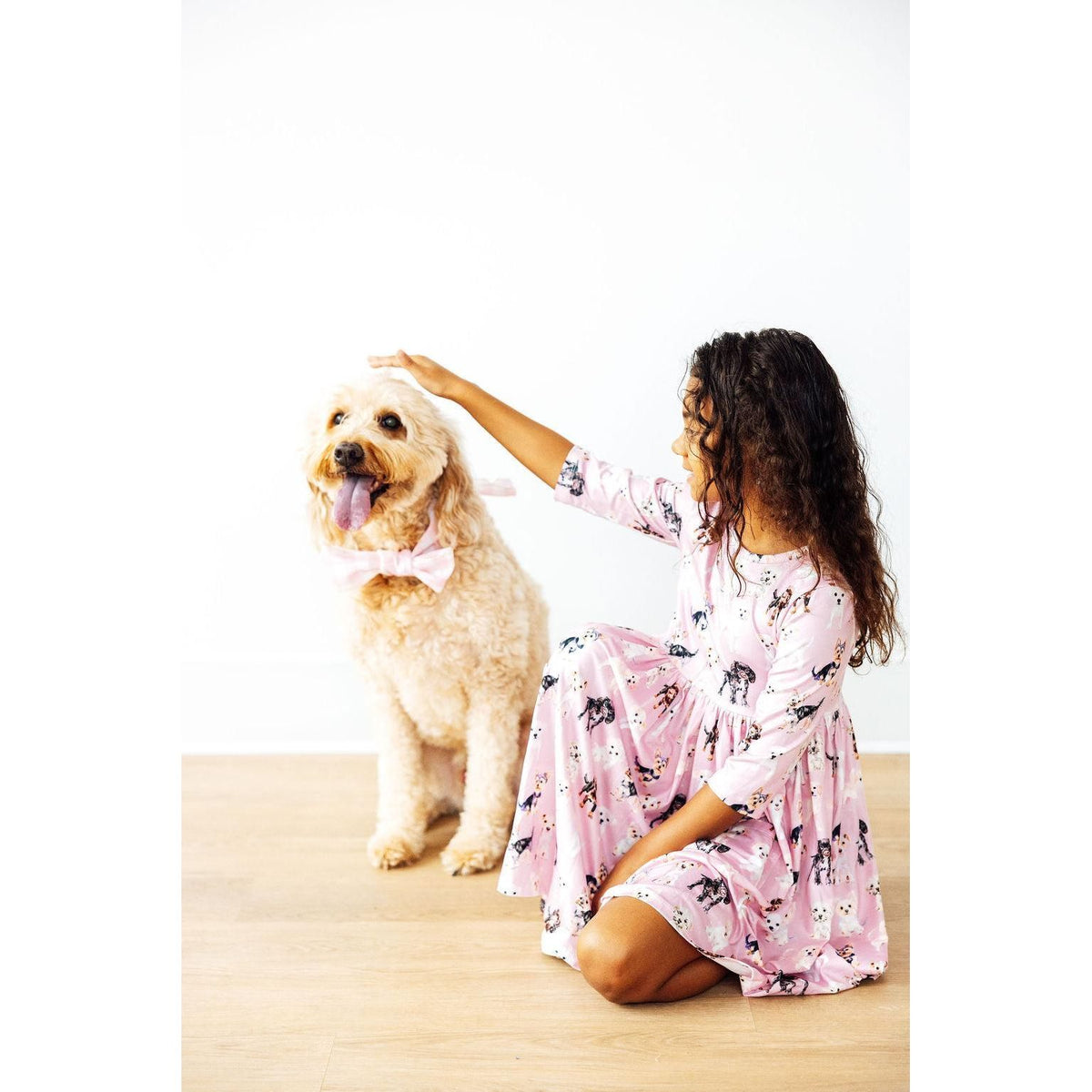 Puppy Kisses 3/4 Sleeve Pocket Twirl Dress
