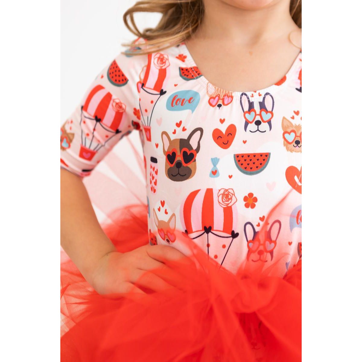 Puppy Love 3/4 Sleeve Tutu Leotard