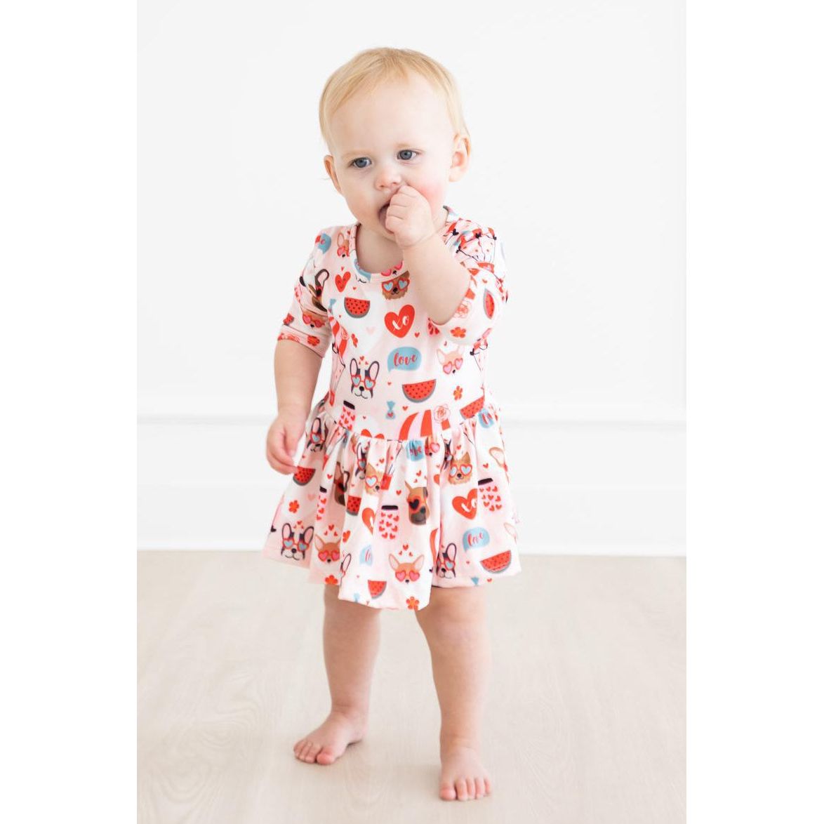 Puppy Love 3/4 Sleeve Twirl Bodysuit