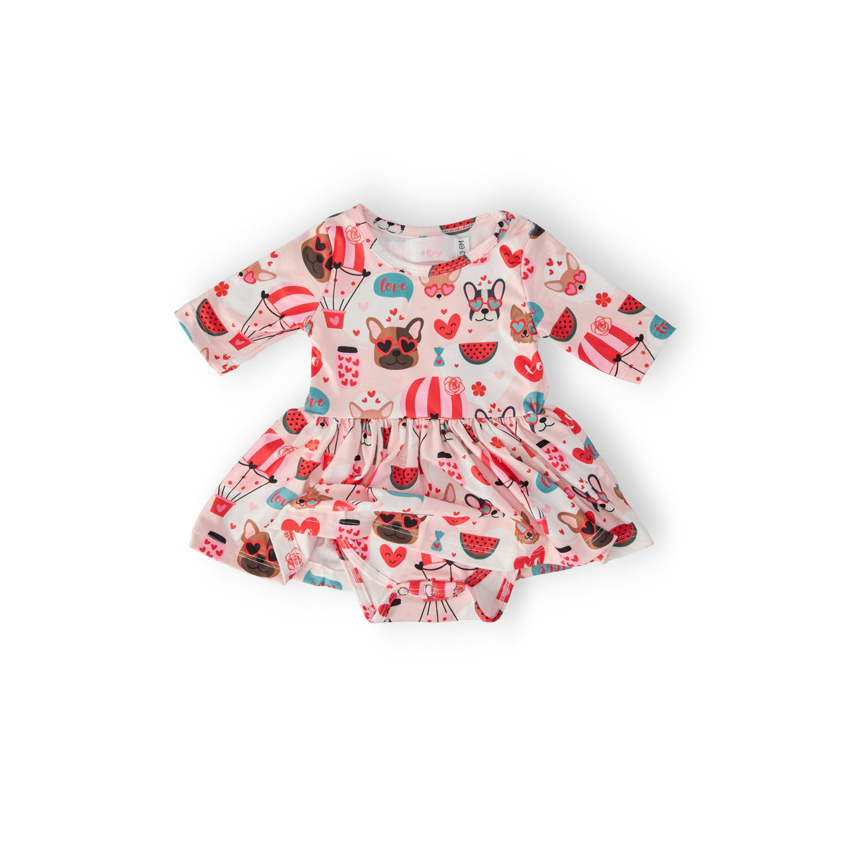 Puppy Love 3/4 Sleeve Twirl Bodysuit