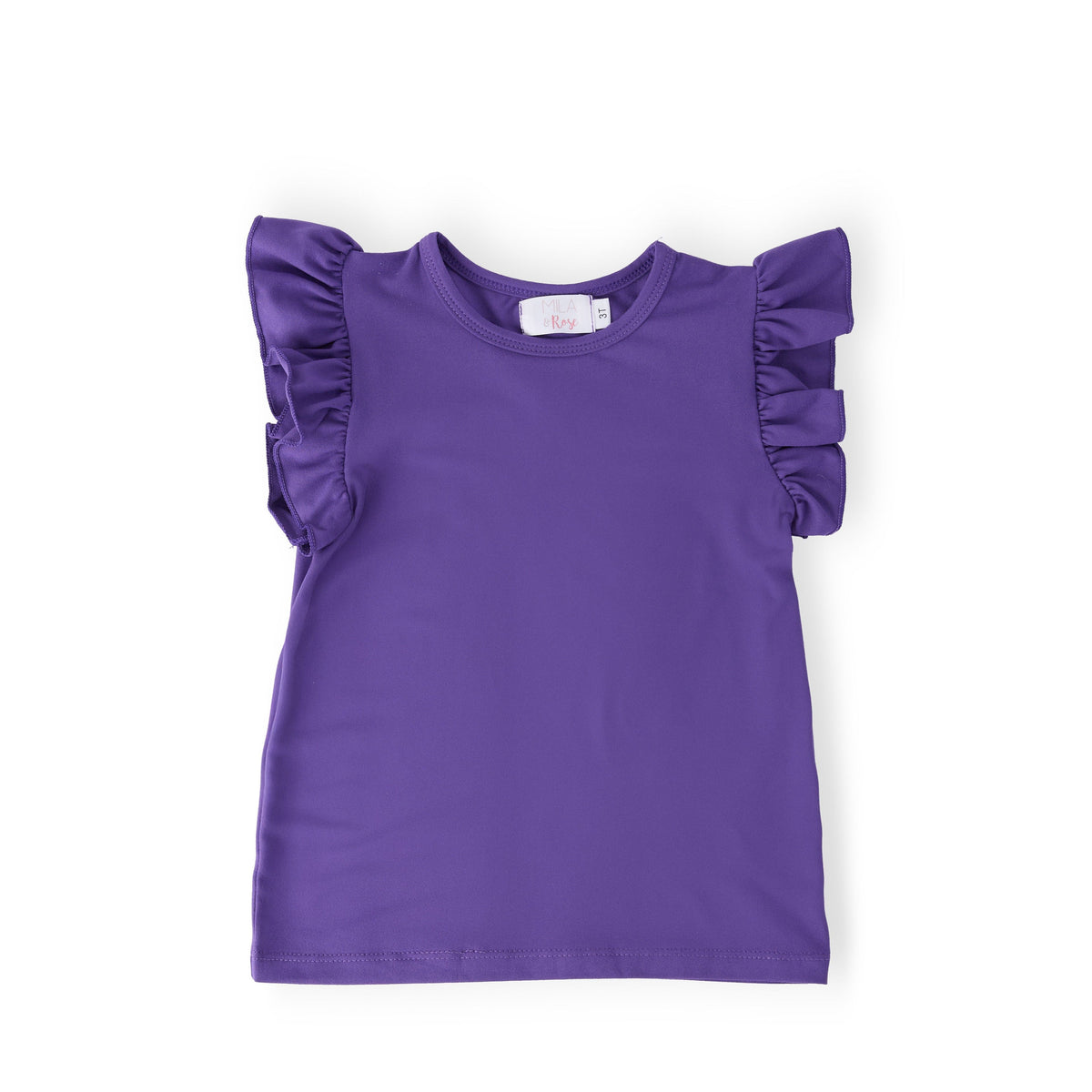 Purple S/S Ruffle Tee