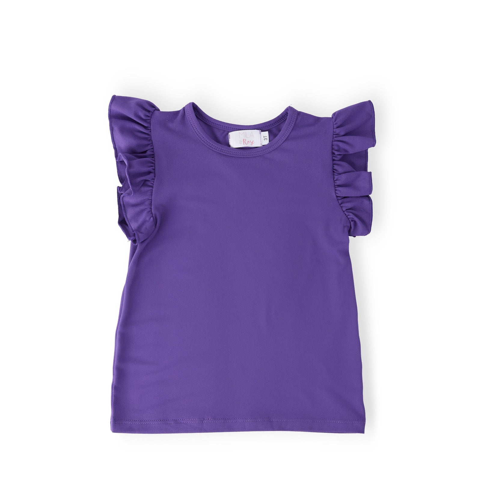Purple S/S Ruffle Tee